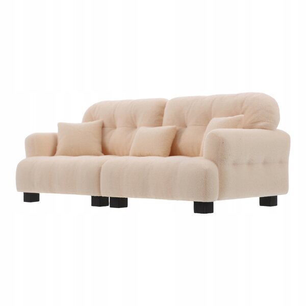 Beige Plastiksofa-Miniatur für Puppenhaus, realistisch und weich
