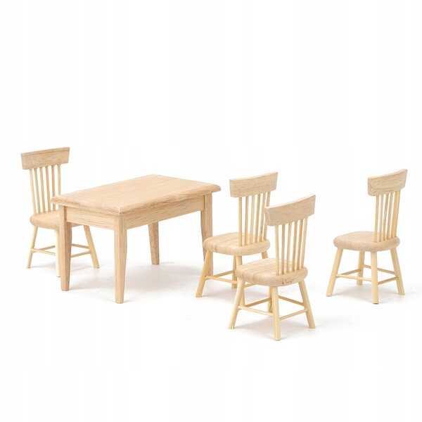 Set mobili in legno per casa delle bambole 1:12 - scrivania e sedia miniatura