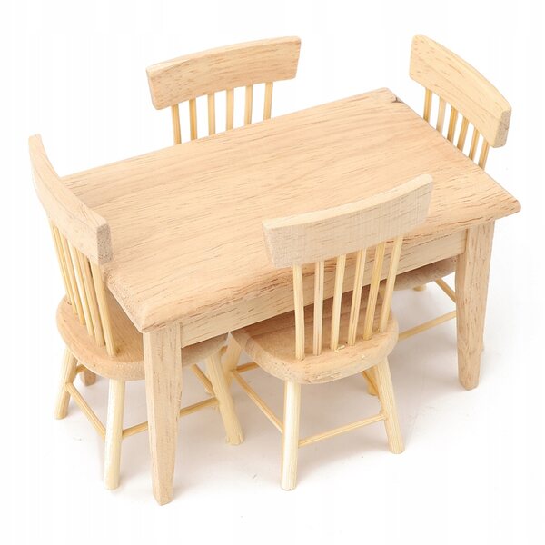 Set mobili in legno per casa delle bambole 1:12 - scrivania e sedia miniatura