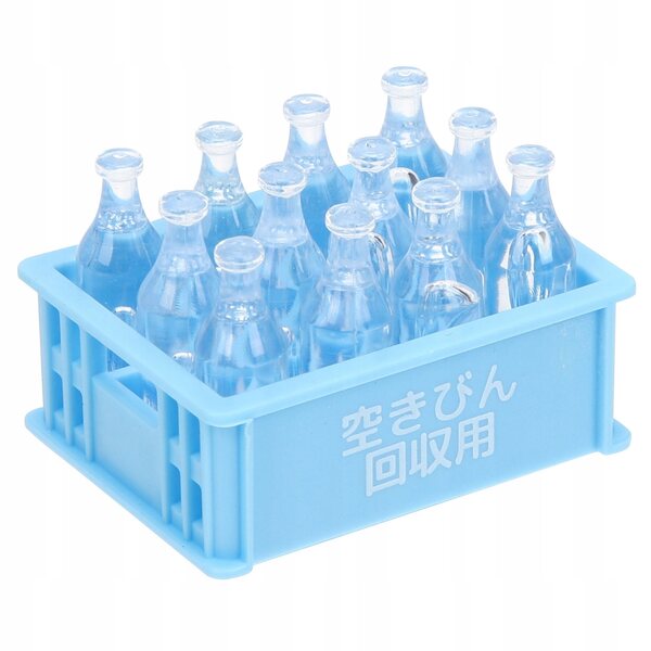 Mini accessorio casa delle bambole scatola bevanda azzurra in plastica 3,6x2,7 cm