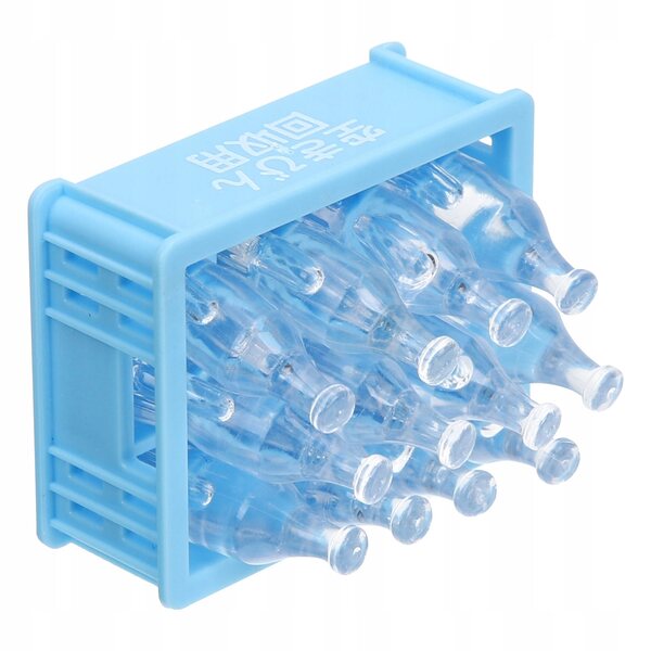 Mini accessorio casa delle bambole scatola bevanda azzurra in plastica 3,6x2,7 cm