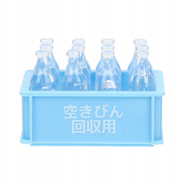 Mini accessorio casa delle bambole scatola bevanda azzurra in plastica 3,6x2,7 cm