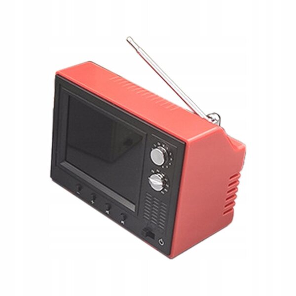 Funktionierender Mini-Retro-Fernseher im Maßstab 1:12 für Dollhouse Red