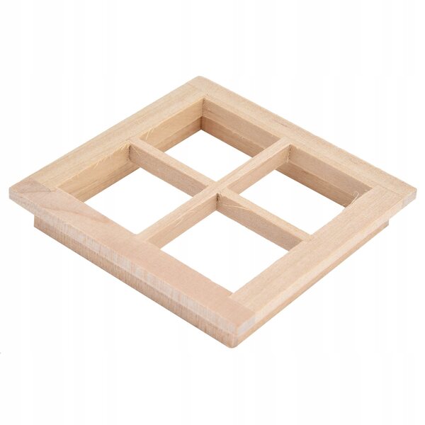 Finestra in legno naturale per casa delle bambole in scala 1:12, accessorio miniatura