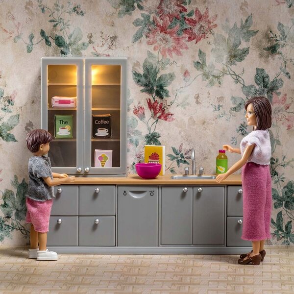 Lundby Puppenhaus-Küchenmöbel-Set mit Geschirrspüler und LED-Sideboard