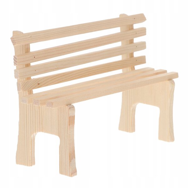 Mini panca in legno per casa delle bambole, dettagli raffinati e dimensioni ridotte
