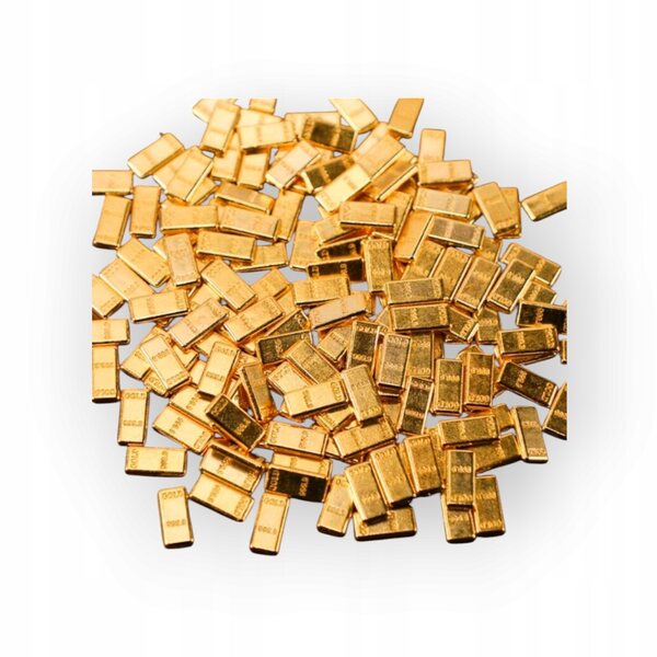 Mini Sbarre d'Oro Finte in Metallo per Collezioni e Decorazioni 10 Pezzi
