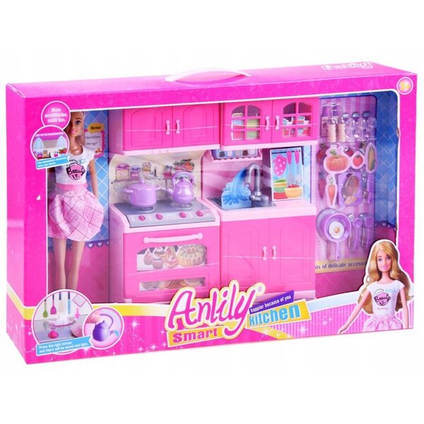 Anlily-Puppe mit Spielzeugküche mit Lichtern und Geräuschen für Mädchen ab 3 Jahren