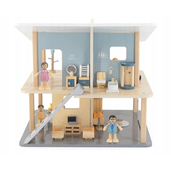 Viga PolarB Holzmöbelset für ein Puppenhaus, Wohnzimmer mit TV
