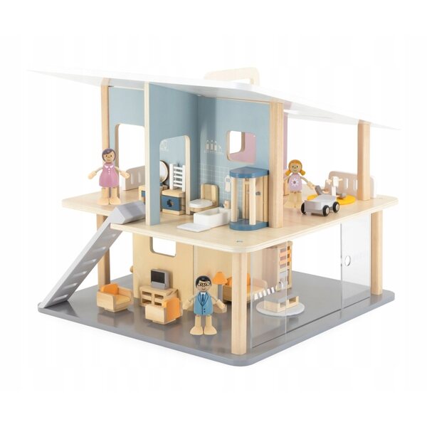Viga PolarB Holzmöbelset für ein Puppenhaus, Wohnzimmer mit TV