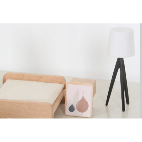 Komplettes und kreatives Schlafzimmerset mit Puppenhausmöbeln aus Holz