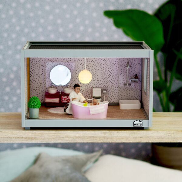Lundby Puppenhaus-Badezimmer-Duschset mit realistischen Accessoires