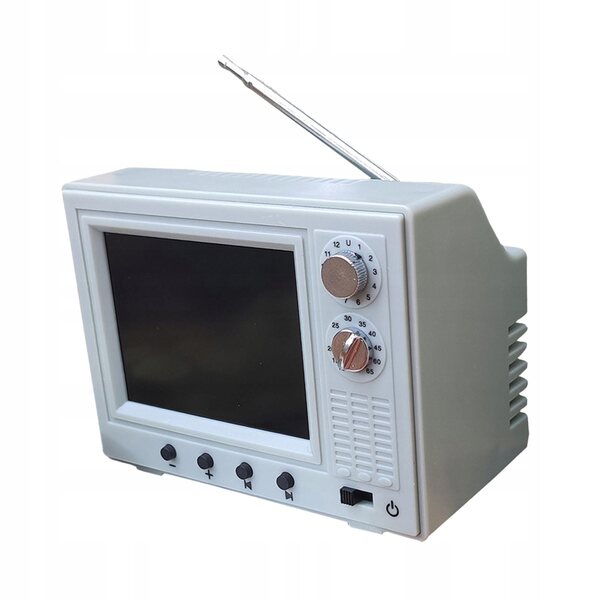 Mini-Arbeitsfernseher 1/12 hellgrün für Puppenhaus im Retro-Stil