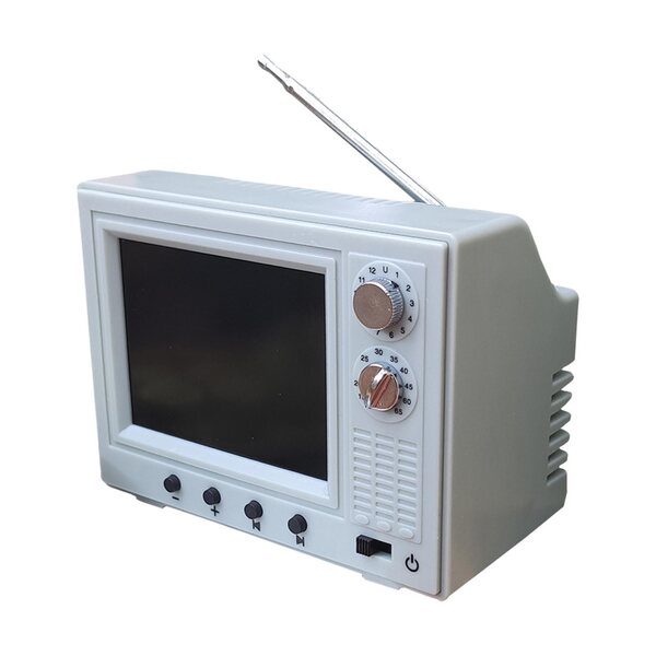 Mini-Arbeitsfernseher 1/12 hellgrün für Puppenhaus im Retro-Stil