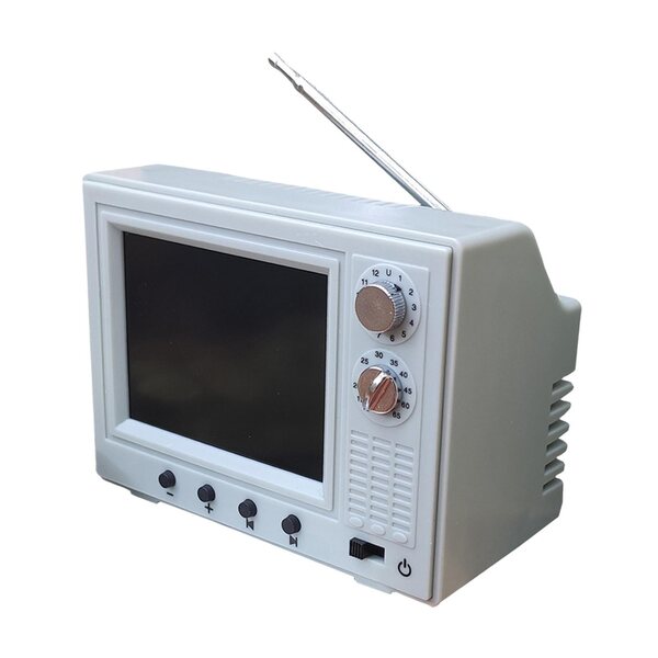Mini-Arbeitsfernseher 1/12 hellgrün für Puppenhaus im Retro-Stil