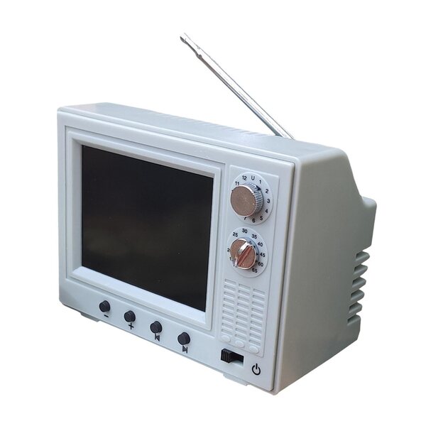 Mini-Arbeitsfernseher 1/12 hellgrün für Puppenhaus im Retro-Stil