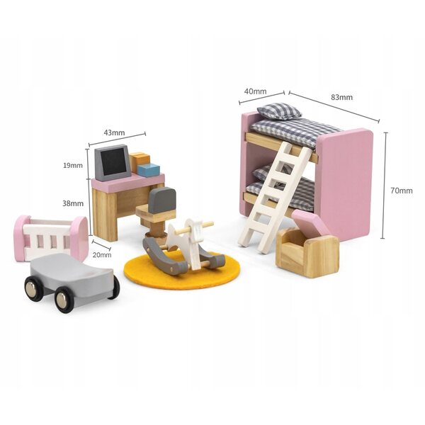Viga PolarB Miniatur-Möbelset für Kinderzimmer aus sicherem Holz