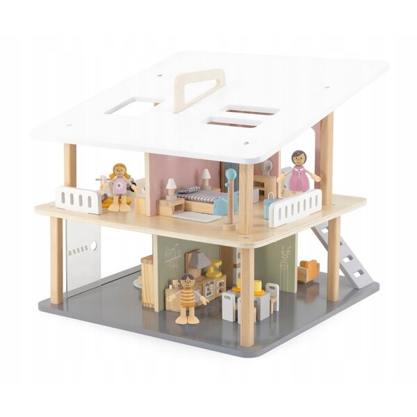 Viga PolarB Küchen- und Esszimmermöbelset aus Holz für das Puppenhaus