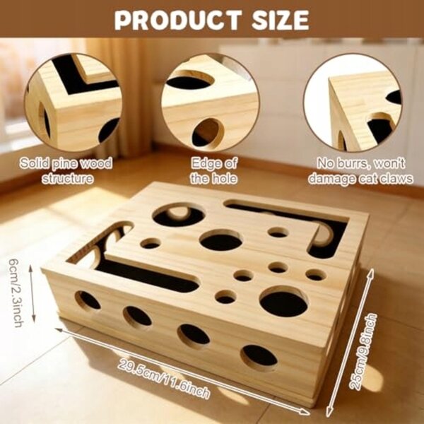 Tavola da grattare per gatti puzzle 25x15 cm, giocattolo interattivo per la casa