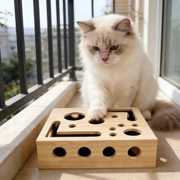Tavola da grattare per gatti puzzle 25x15 cm, giocattolo interattivo per la casa