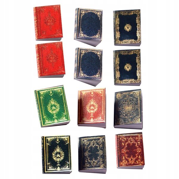 Lot de 12 mini livres décoratifs classiques pour maisons de poupées en papier multicolore