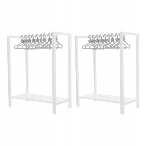 Espositore per vestiti per bambole con grucce in plastica - bianco, design realistico