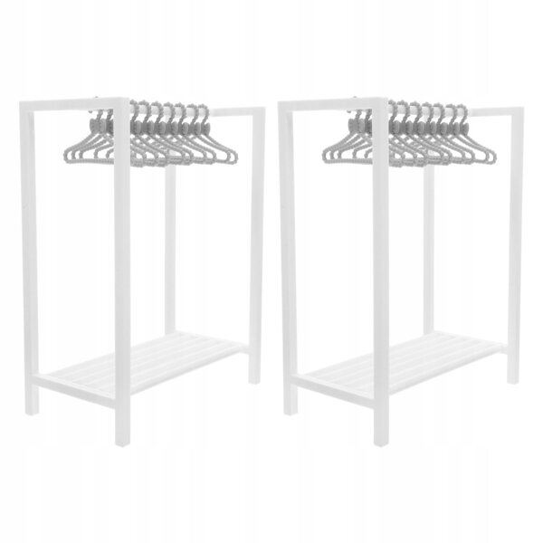Espositore per vestiti per bambole con grucce in plastica - bianco, design realistico