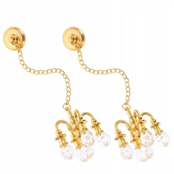 Mini lampadari dorati per case delle bambole, dettagli realistici e resistenti
