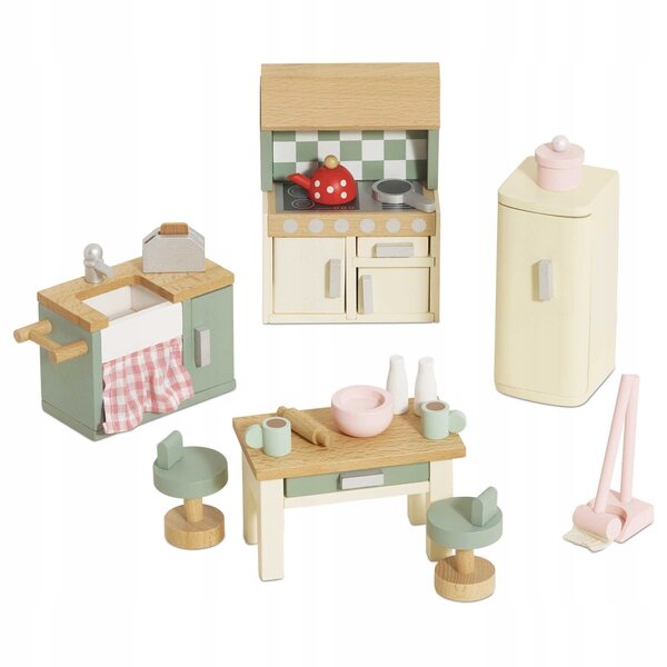 Daisylane Le Toy Van Puppenhaus-Küchenset aus Holz, 20-teilig
