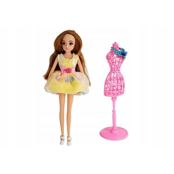 Garderoba con luce e specchio per bambola 26 cm con abiti e accessori per bimba