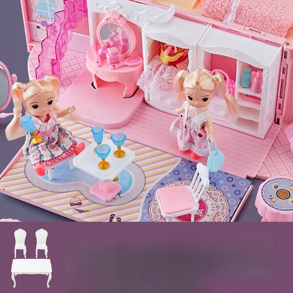Mini-Kunststoff-Möbelset für Kinder, robuster weißer Tisch und Stühle