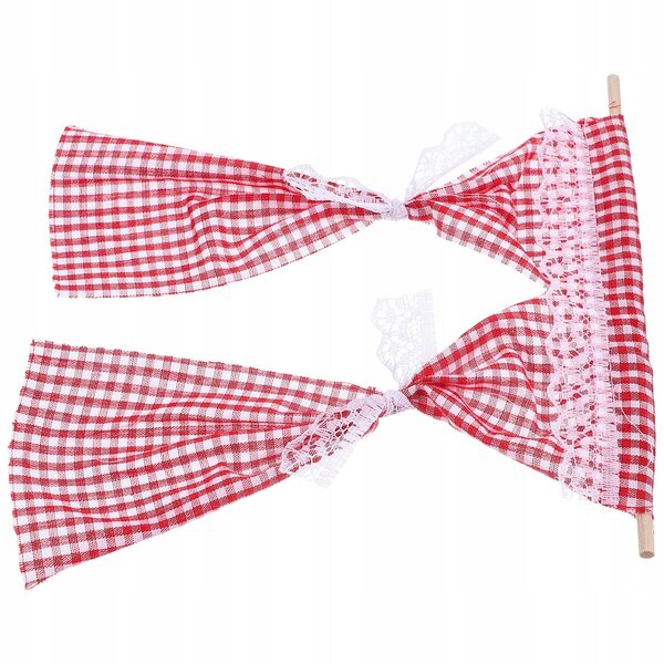 Miniatura tenda in tessuto rossa per casa delle bambole, decorazione elegante
