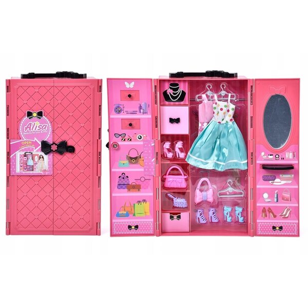 Armadio per bambole con accessori moda set completo per bambine Nicola Toys