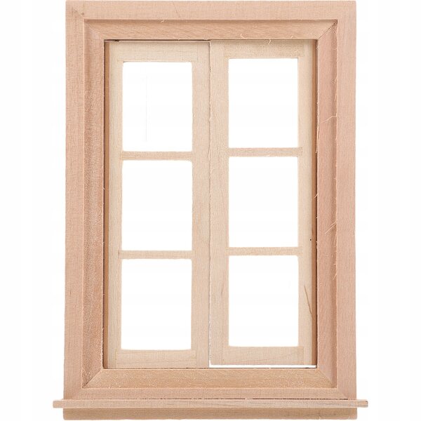Mini finestra in legno multicolore per arredo casa delle bambole e giardino fatato