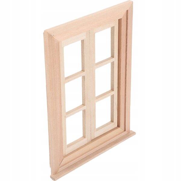Mini finestra in legno multicolore per arredo casa delle bambole e giardino fatato