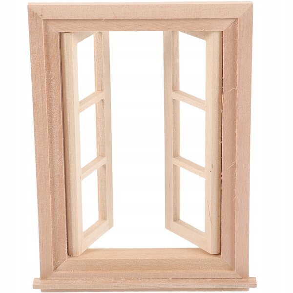 Mini finestra in legno multicolore per arredo casa delle bambole e giardino fatato