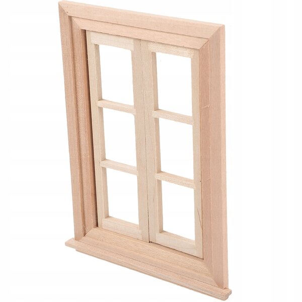 Mini finestra in legno multicolore per arredo casa delle bambole e giardino fatato