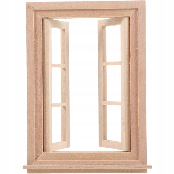 Mini finestra in legno multicolore per arredo casa delle bambole e giardino fatato