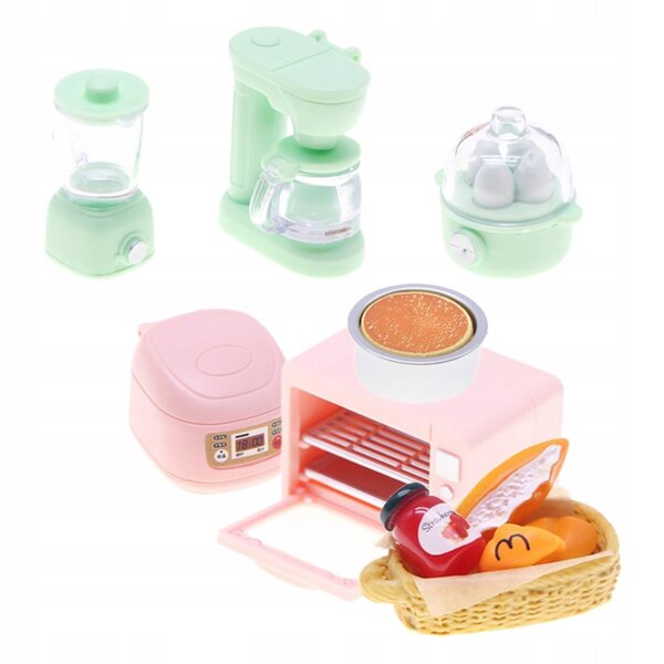 Set 7 Accessori Miniature Cucina Realistici per Casa delle Bambole in Plastica