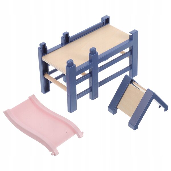 Miniatura Scivolo in Legno per Bambole con Accessori Colorati, Sicuro e Educativo