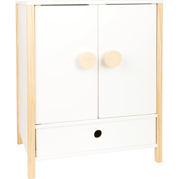 Small Foot armadio in legno bianco per vestiti delle bambole design scandinavo