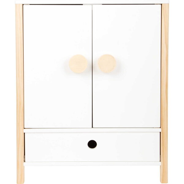 Small Foot armadio in legno bianco per vestiti delle bambole design scandinavo