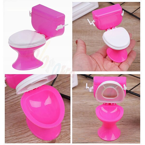 Toaletta per bambole 12 cm con dettagli realistici e accessori per il gioco