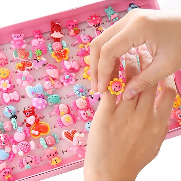 Set 10 Anelli Colorati per Bambine, Gioielli Sicuri e Divertenti Deco Mariage