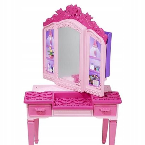 Toaletka Barbie 2in1 con Centro Comando Supereroi in Plastica Rosa