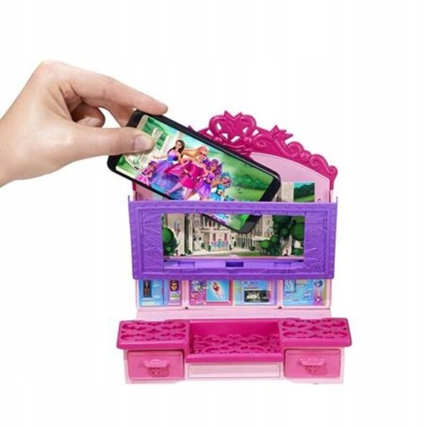 Toaletka Barbie 2in1 con Centro Comando Supereroi in Plastica Rosa