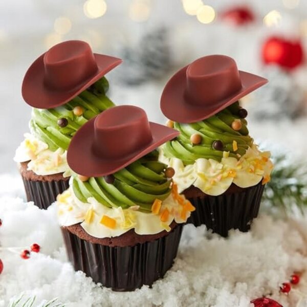Mini cappelli da cowboy in plastica per decorazione torte set 20 pezzi
