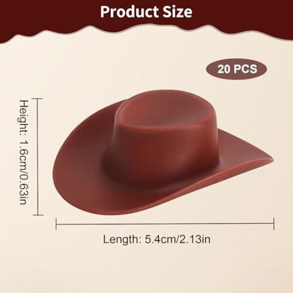 Mini cappelli da cowboy in plastica per decorazione torte set 20 pezzi