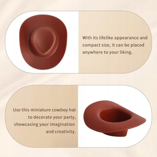 Mini cappelli da cowboy in plastica per decorazione torte set 20 pezzi