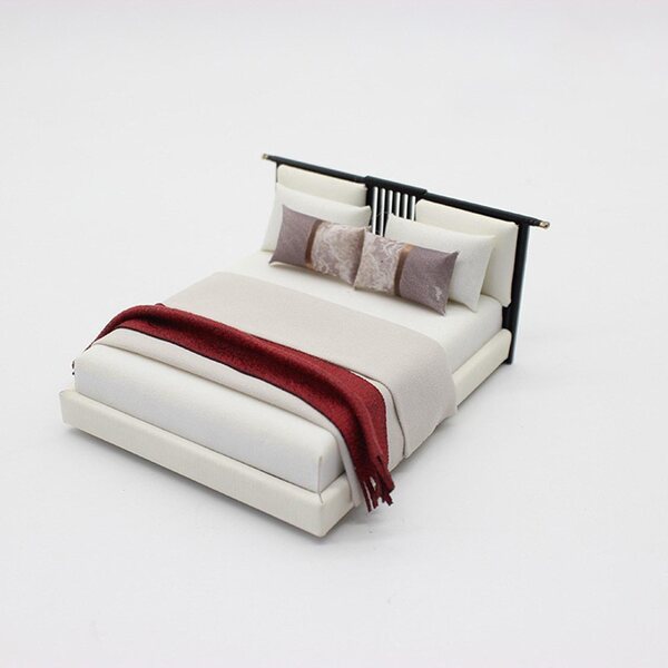 Miniatura lettino doppio per casa delle bambole in scala 1:20 - stile A elegante